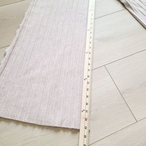 Revolve X Michael Costello Kalina Side Button Pant L Beige Ribbed Knit Pull-On - Picture 11 of 12